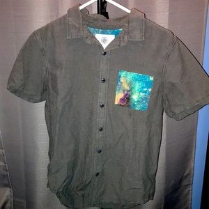 On The Byas Pocketed Short Sleeve Button Down w/ Galaxy Accent